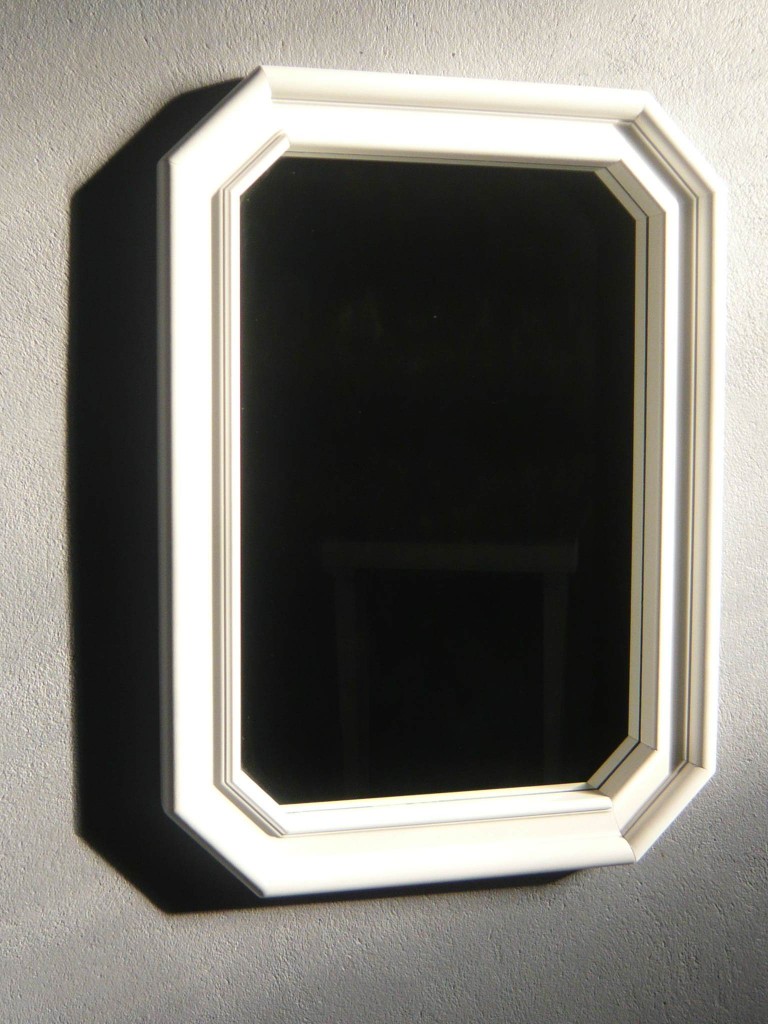 Miroir hêtre satiné blanc